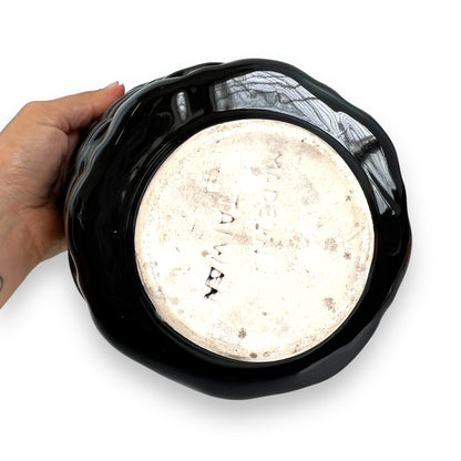 Black Basket Weave Ceramic Plant Pot - Made in Taiwan