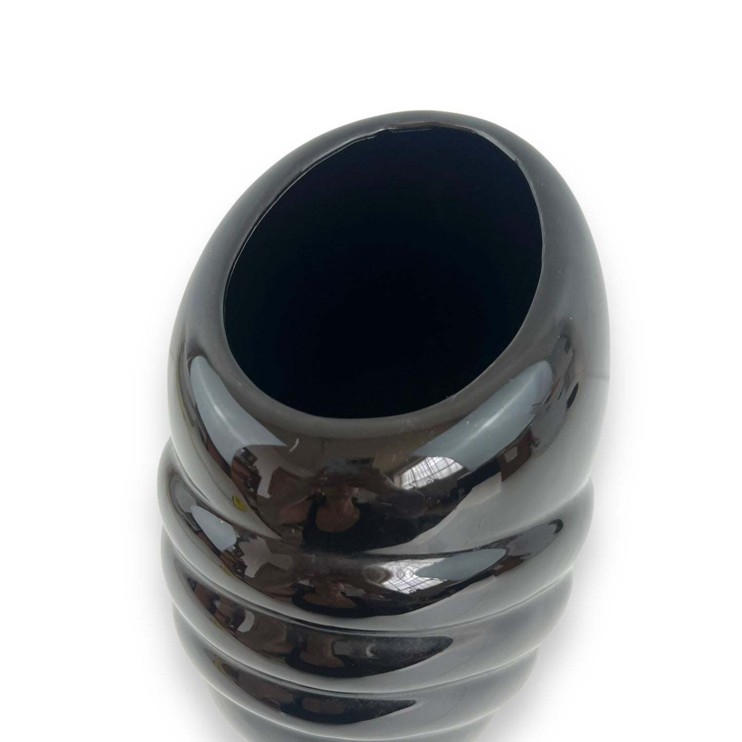 Black Swirl Ceramic Vase
