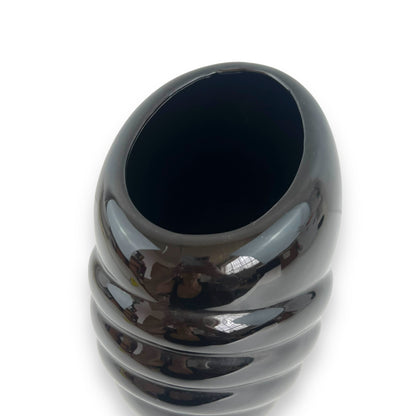 Black Swirl Ceramic Vase