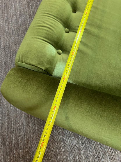 Dana Furniture 2 Seater Lounge | Olive Green Velour | Mid Century Modern Sofa