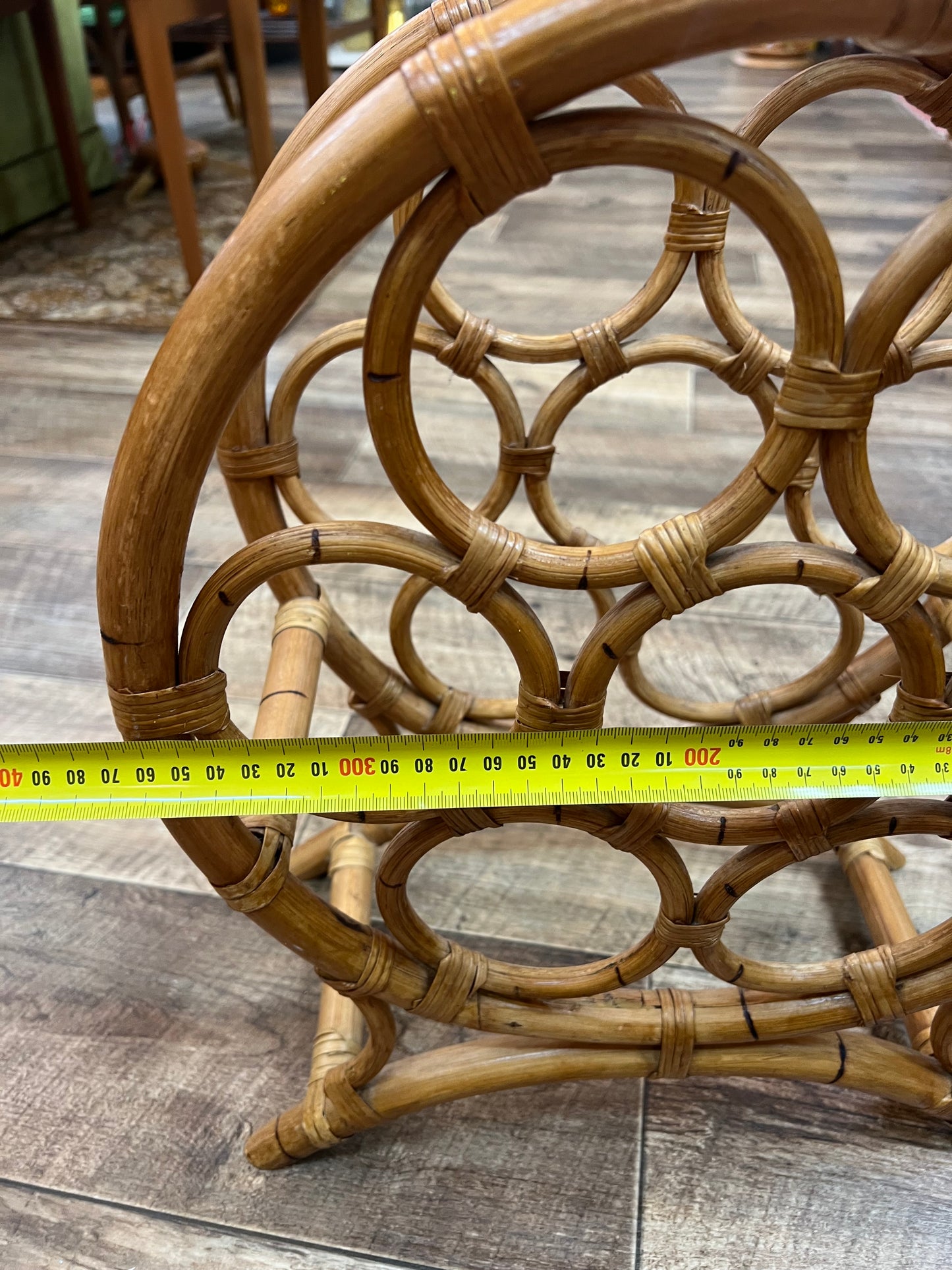 Cane Wine Rack / Rattan Bottle Holder – Holds 7 Bottles