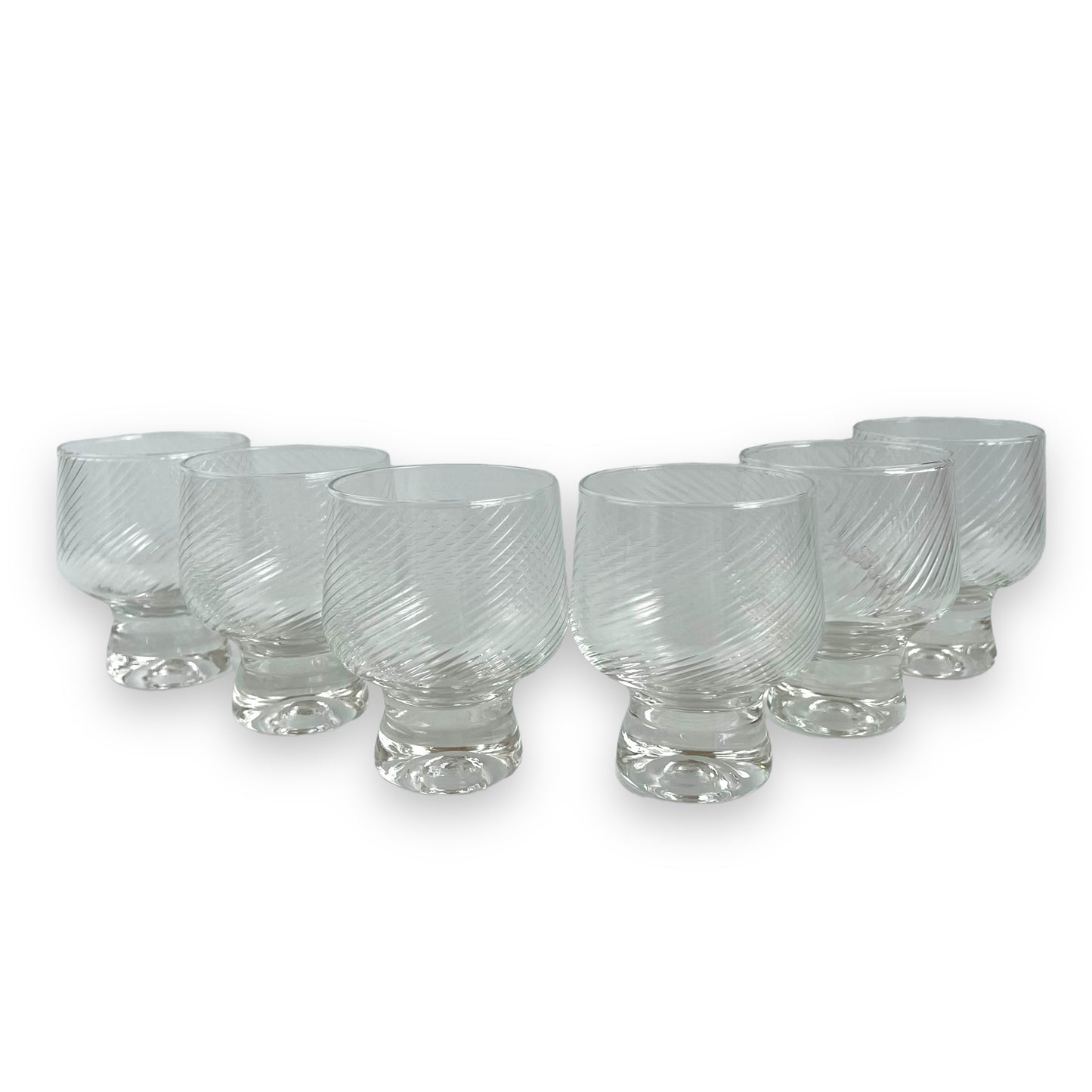 Crown Corning “Regis” Swirl 9cm tall Glass Set of 6