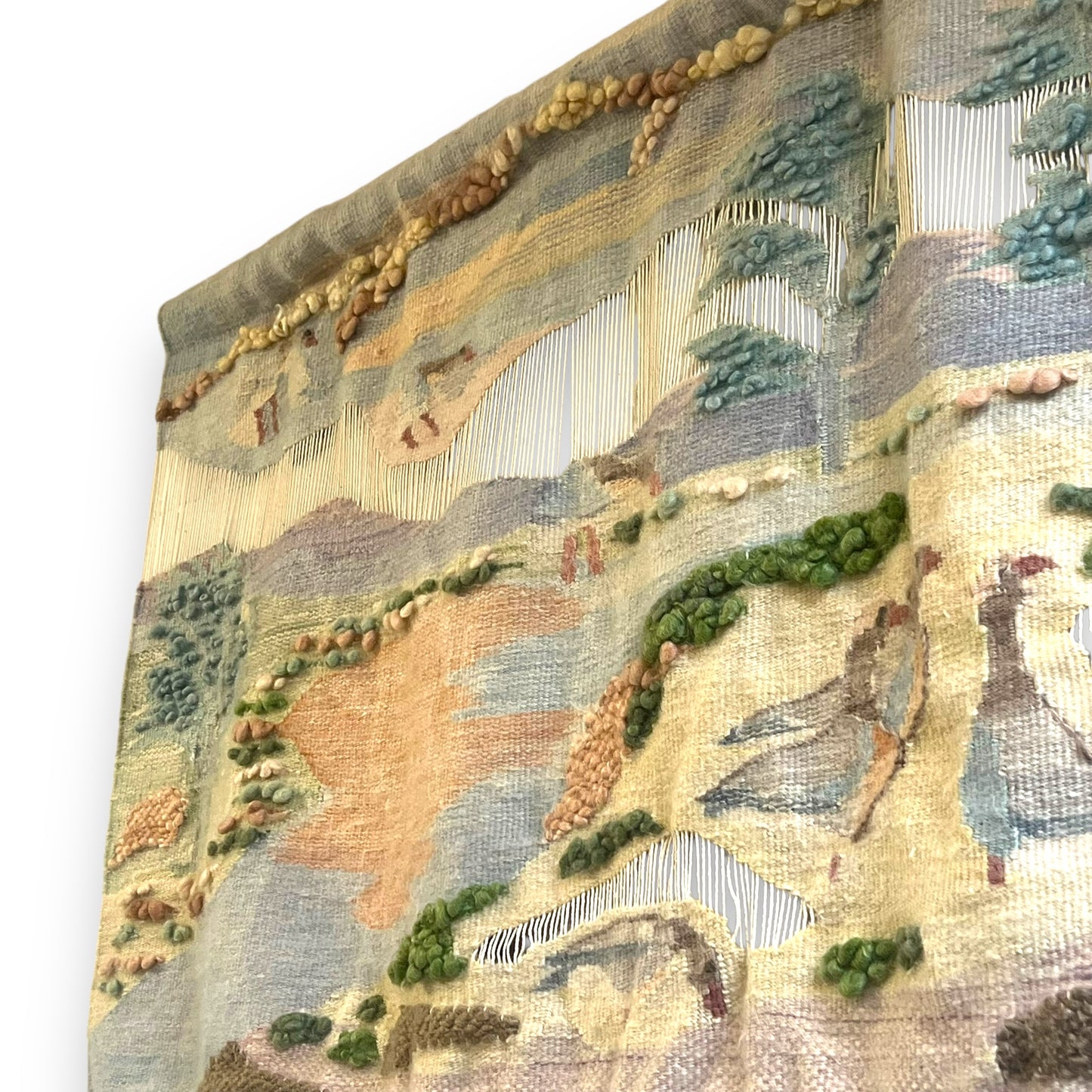 South African Woollen Wall Hanging 'River & Mountain Scene’
