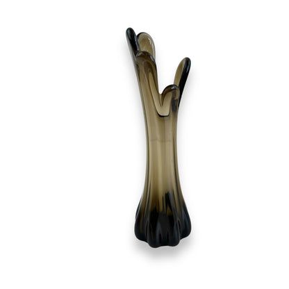 Black Smokey Swung Glass Vase