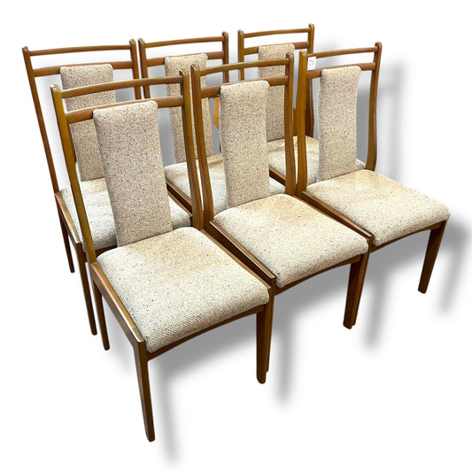 Set of 6 Vintage Dining Chairs with High Backrests