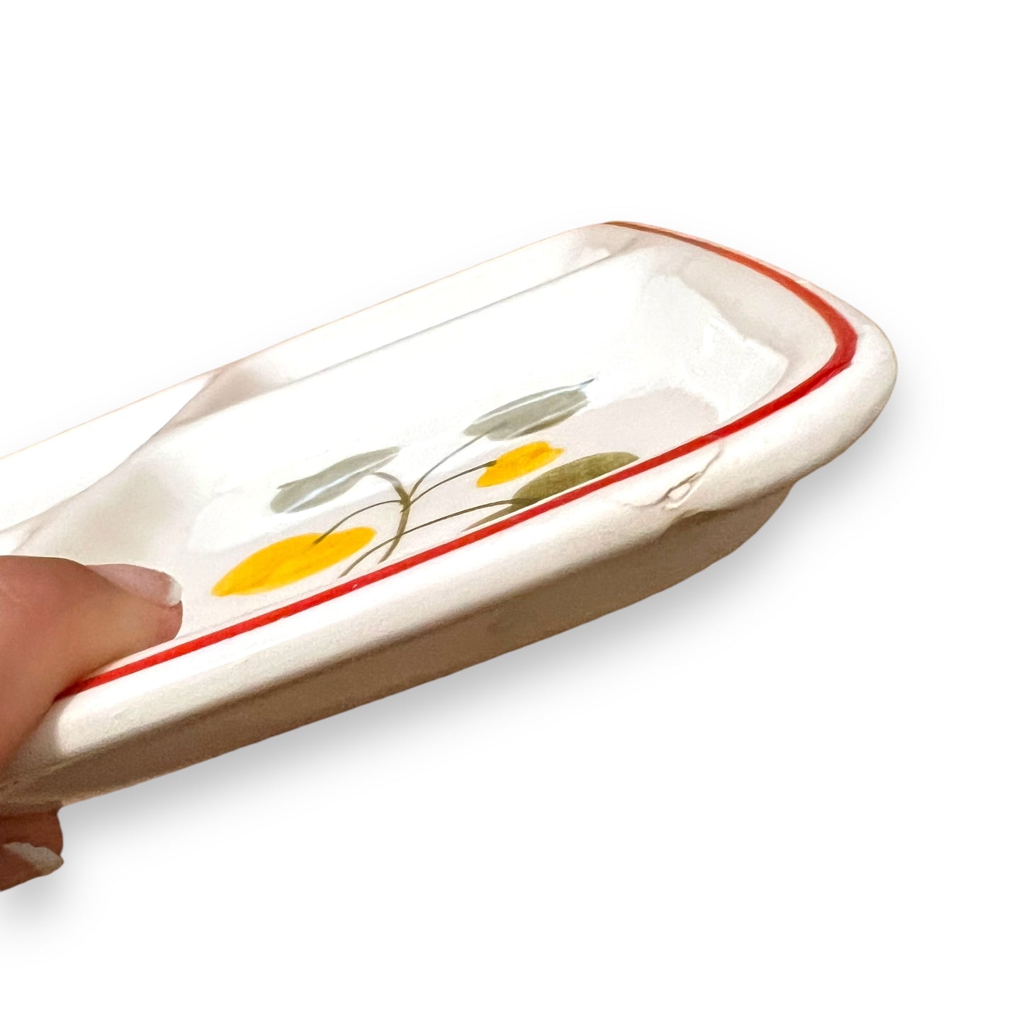 Divided Plate with Hand-Painted Floral Design - Made in Japan