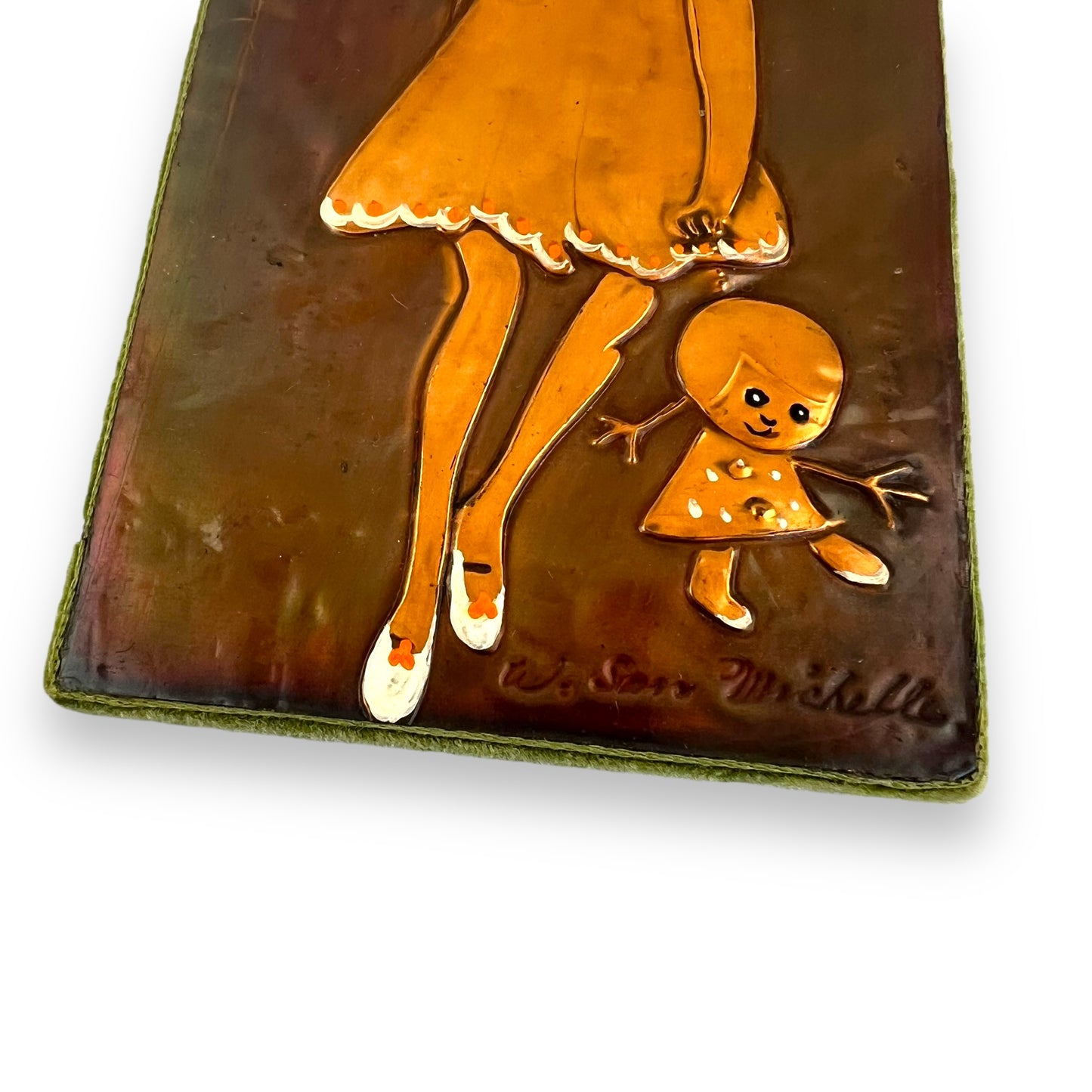 Copper Wall Art - Girl with Doll Motif by W. Son Michelis