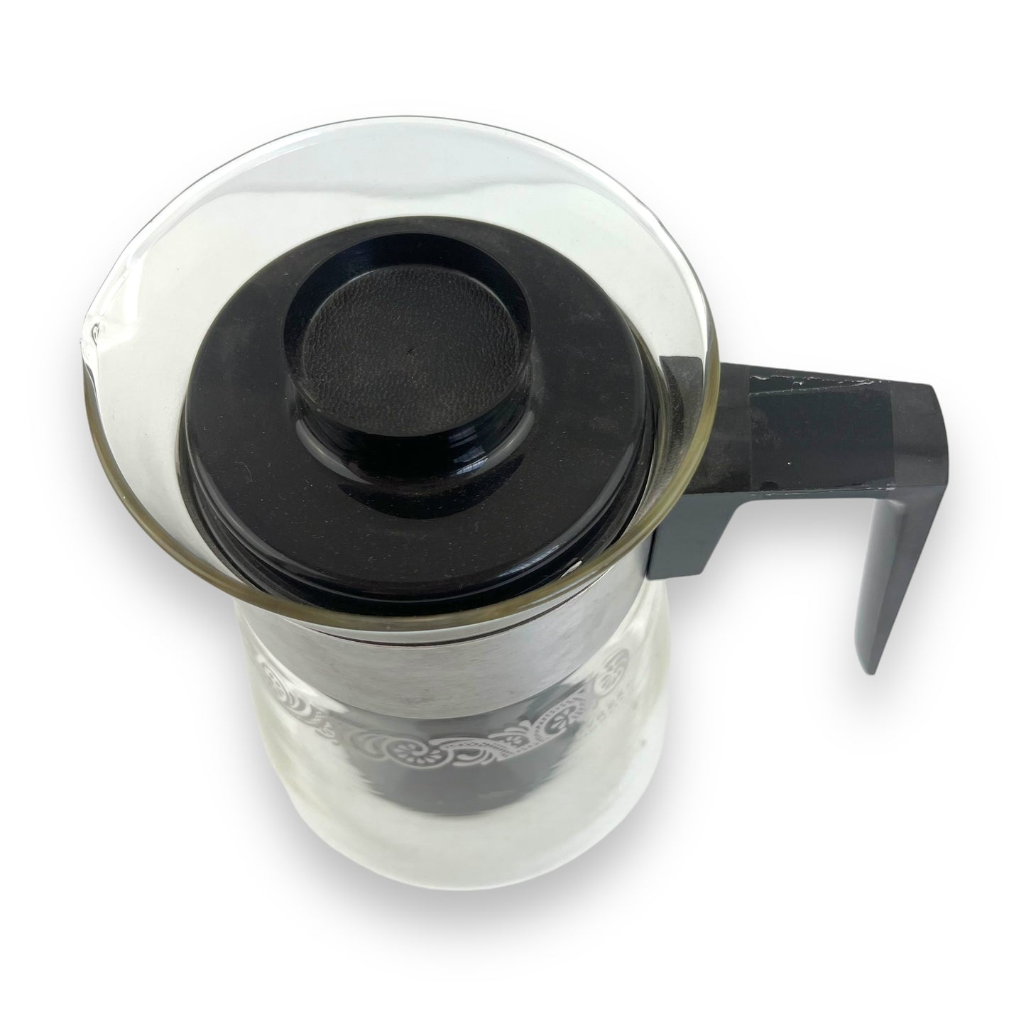 Pyrex Glass Coffee Pot Black Handle