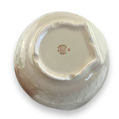 Cream Ceramic Mixing Bowl - Made in Romania.