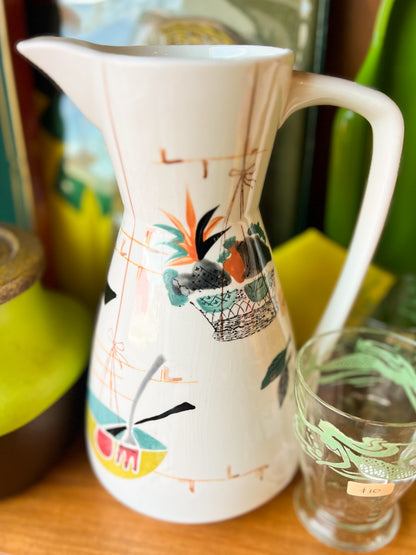 Mid-Century Abstract Fruit Ceramic Jug