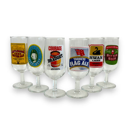 Australian Beer Glass Set of 6