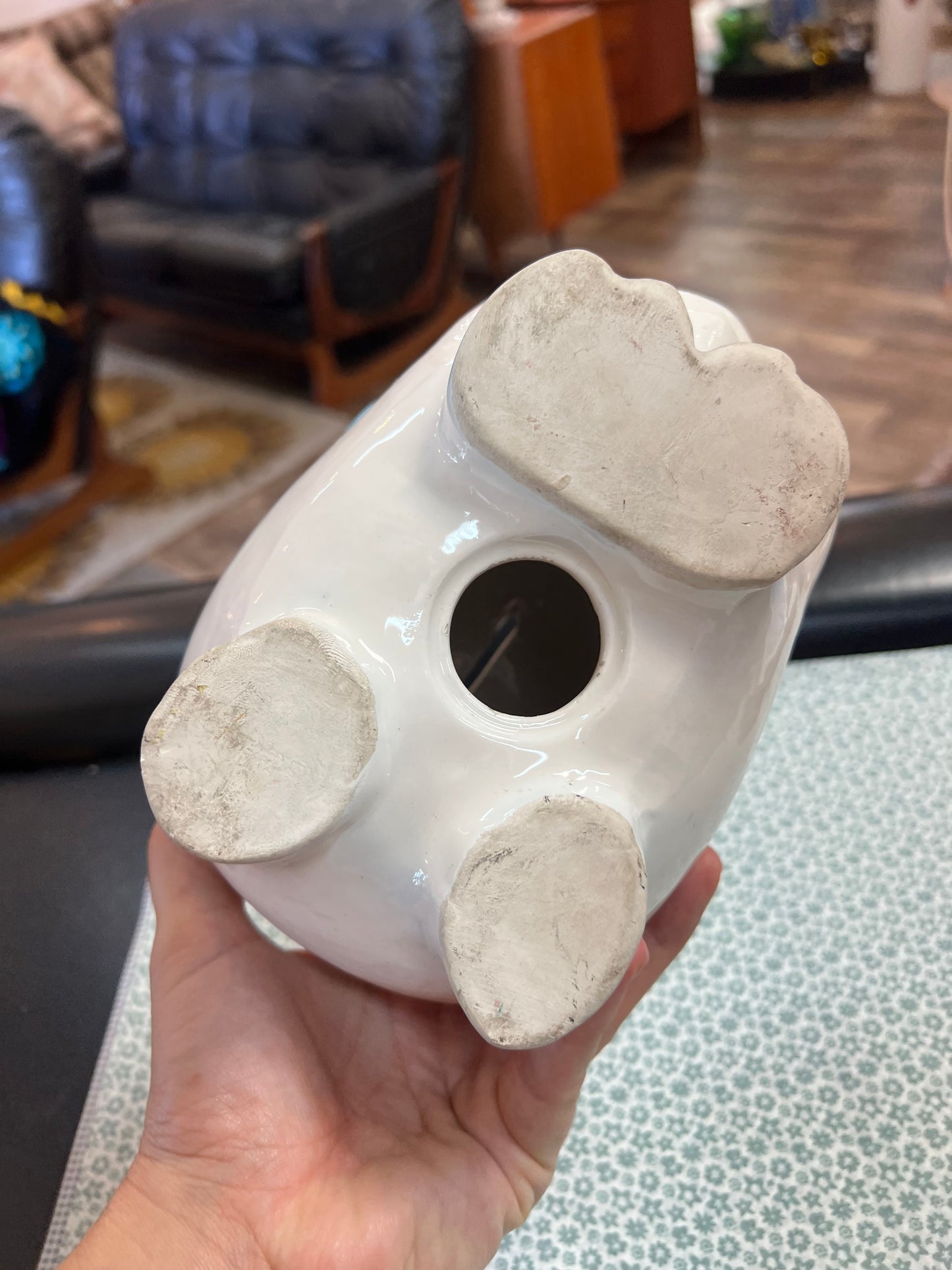 Blue & White Pig Money Box