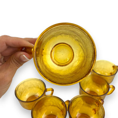 Arcoroc Sierra Amber glass cup set of 6