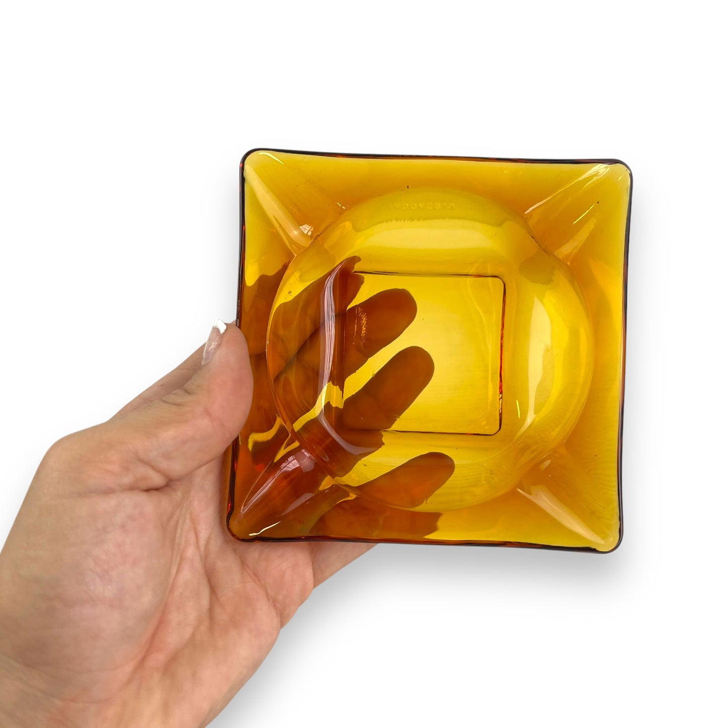 Amber Glass Ashtray