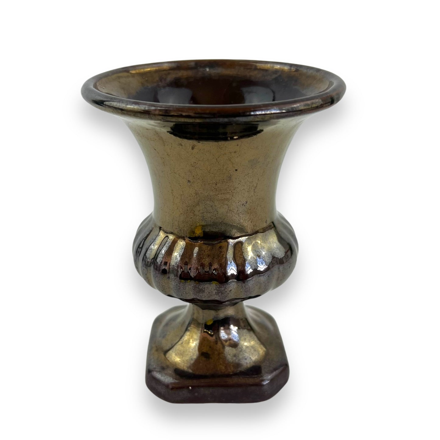 Bronze Brown ceramic urn shape vase