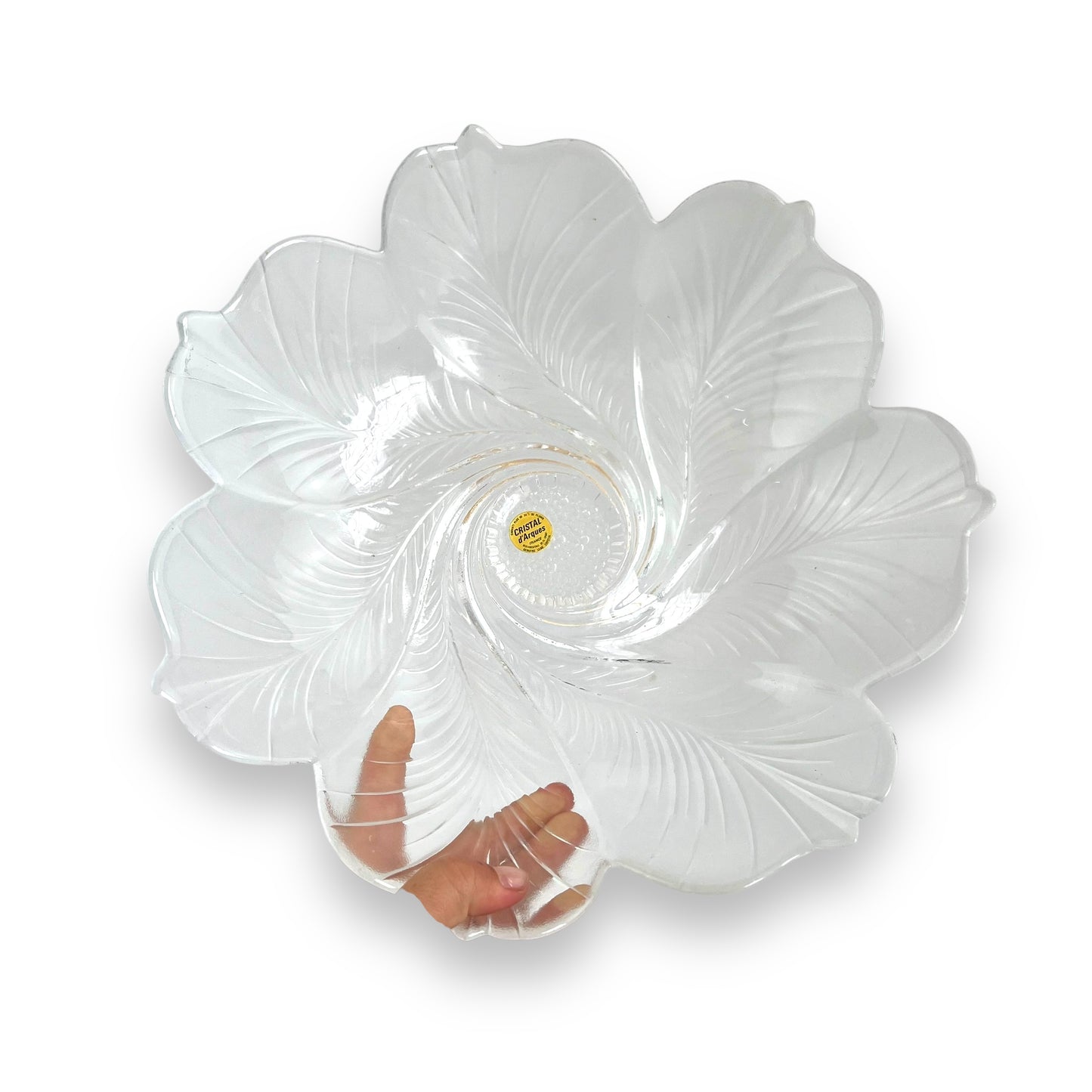 Crystal D’Arques France Large Flower Serving Bowl