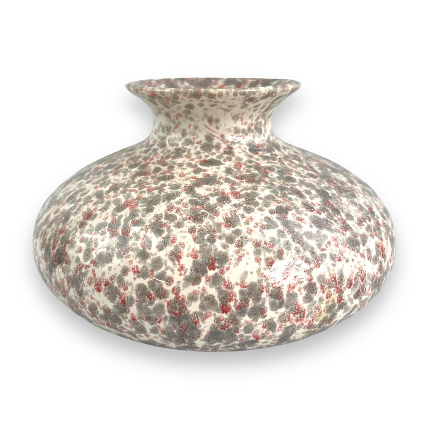 Pink and grey speckled vase