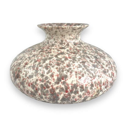 Pink and grey speckled vase