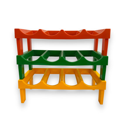 Orange, Green & Yellow Plastic Stacking Bottle Holder