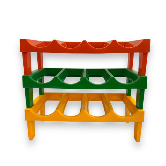 Orange, Green & Yellow Plastic Stacking Bottle Holder