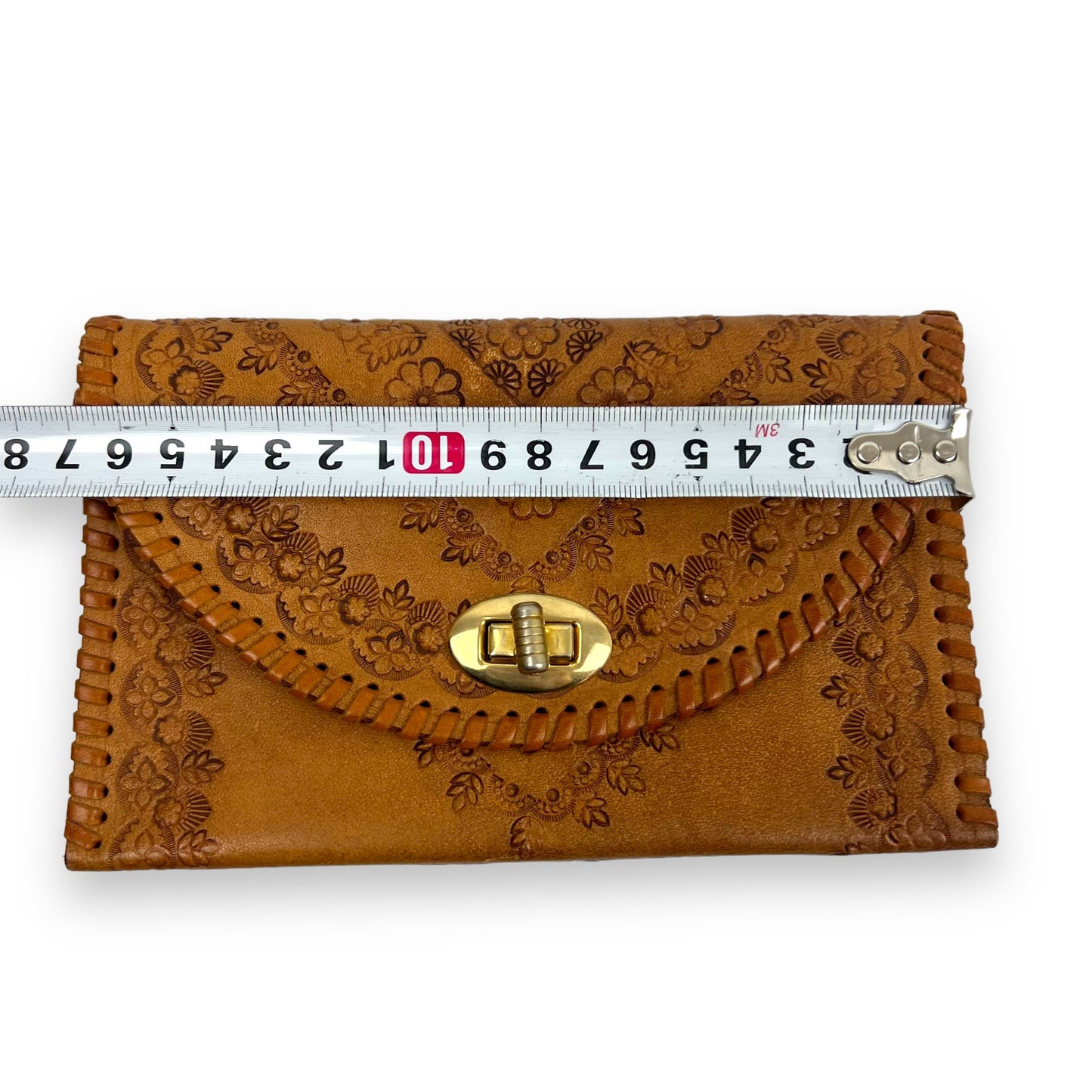 Brown Hand Tooled Leather Purse