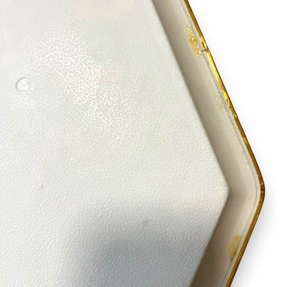 Floral Gold-Toned Metal Serving Tray - Vibrant Flower Pattern, Octagonal Shape