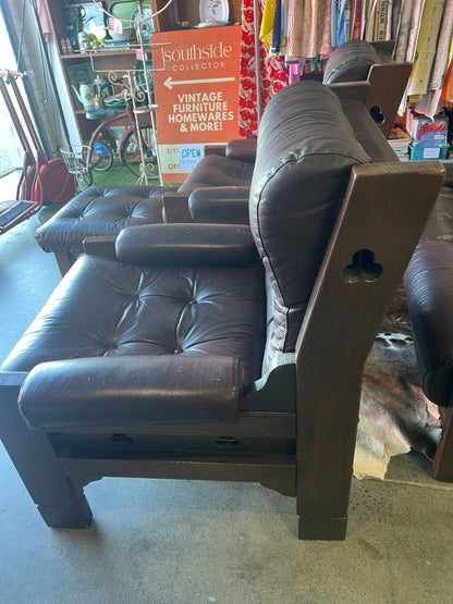 Davis Furniture Leather Armchair – Solid Timber Frame