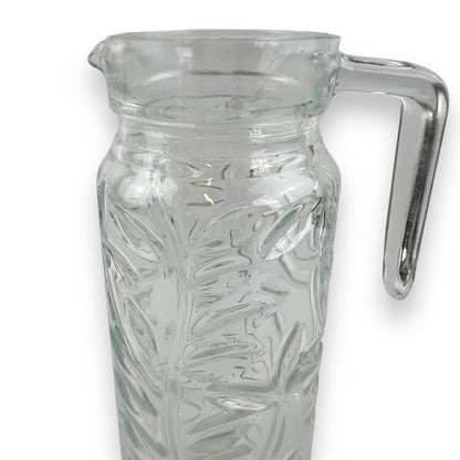 Clear Glass Jug Leaf Pattern