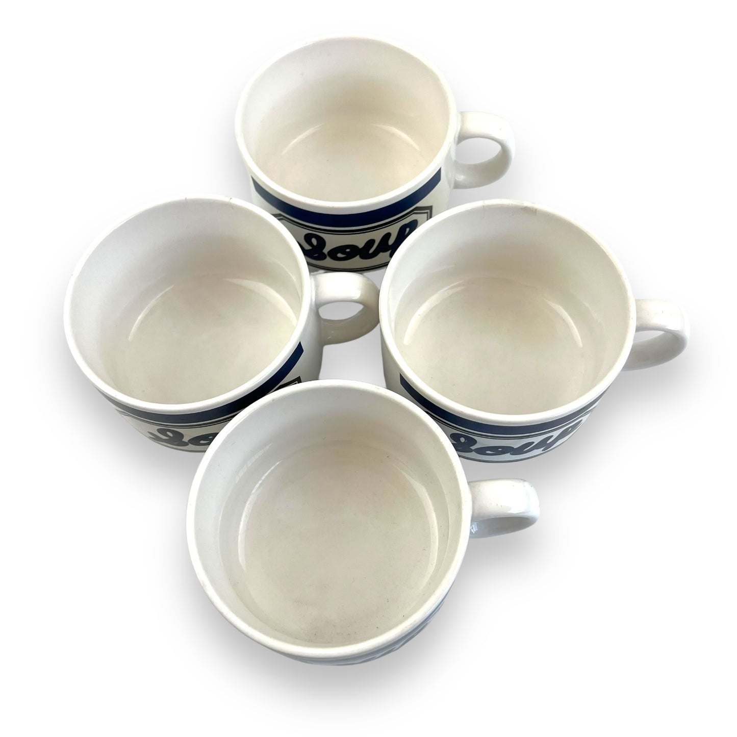 Blue and white soup mug