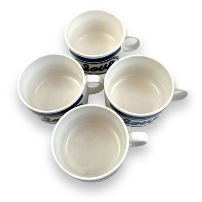 Blue and white soup mug