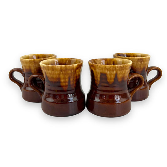 Brown Drip Glaze Mug Set of 4