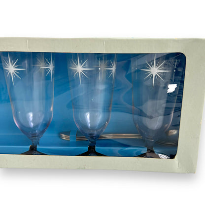 Atomic Star Parfait Glass & Spoon Set New In Box