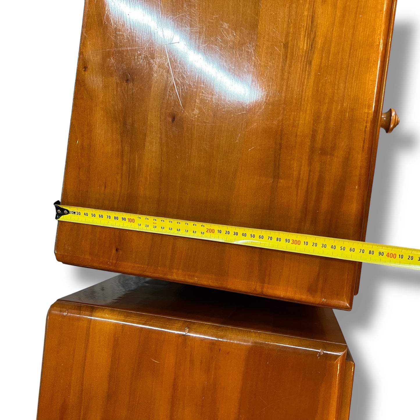 Pair of Vintage Timber Bedside Cabinets with Drawer & Cupboard