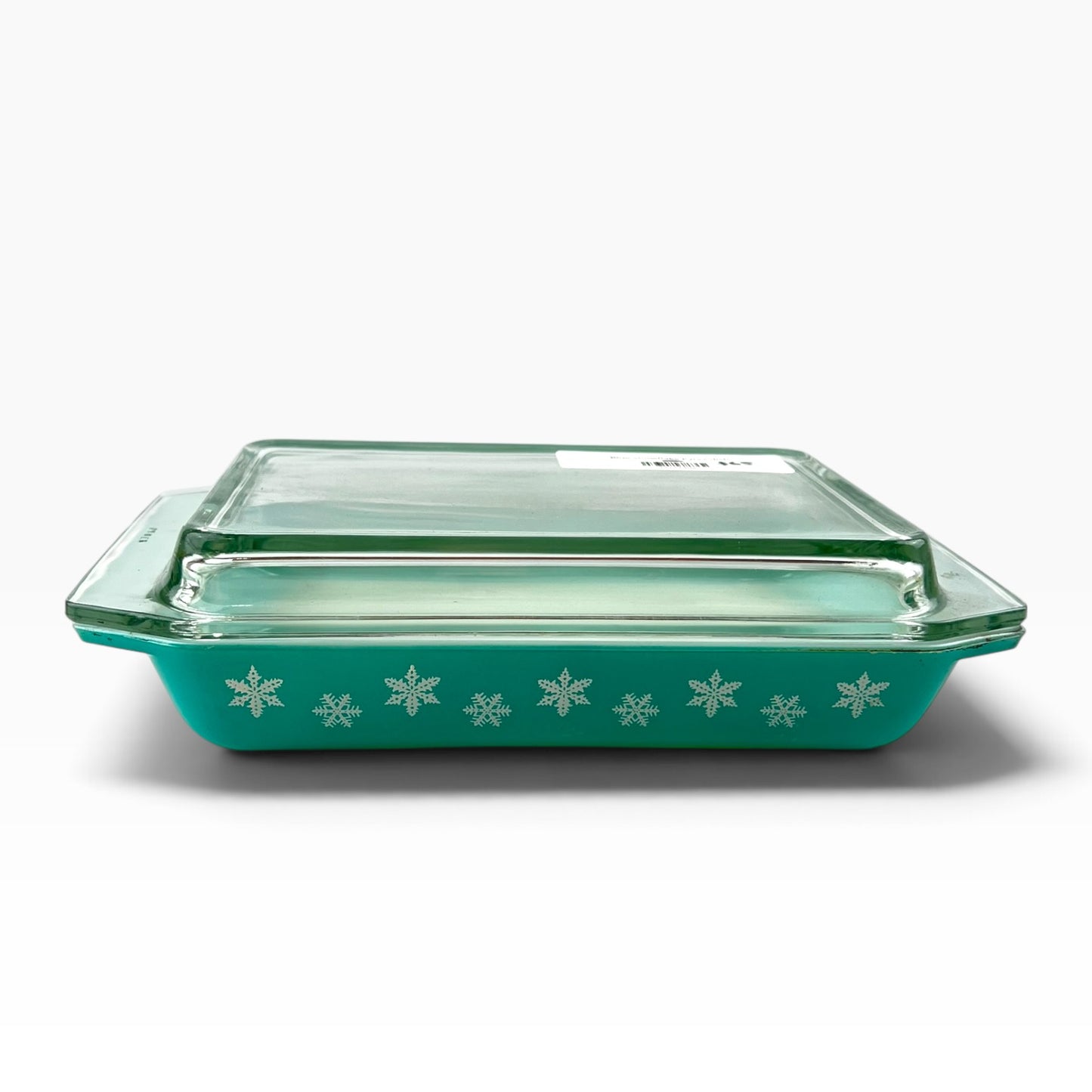 Pyrex Snowflake Turquoise Casserole Dish with Lid