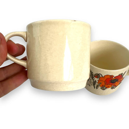 Johnson Australia Orange Flower Cup Set of 2