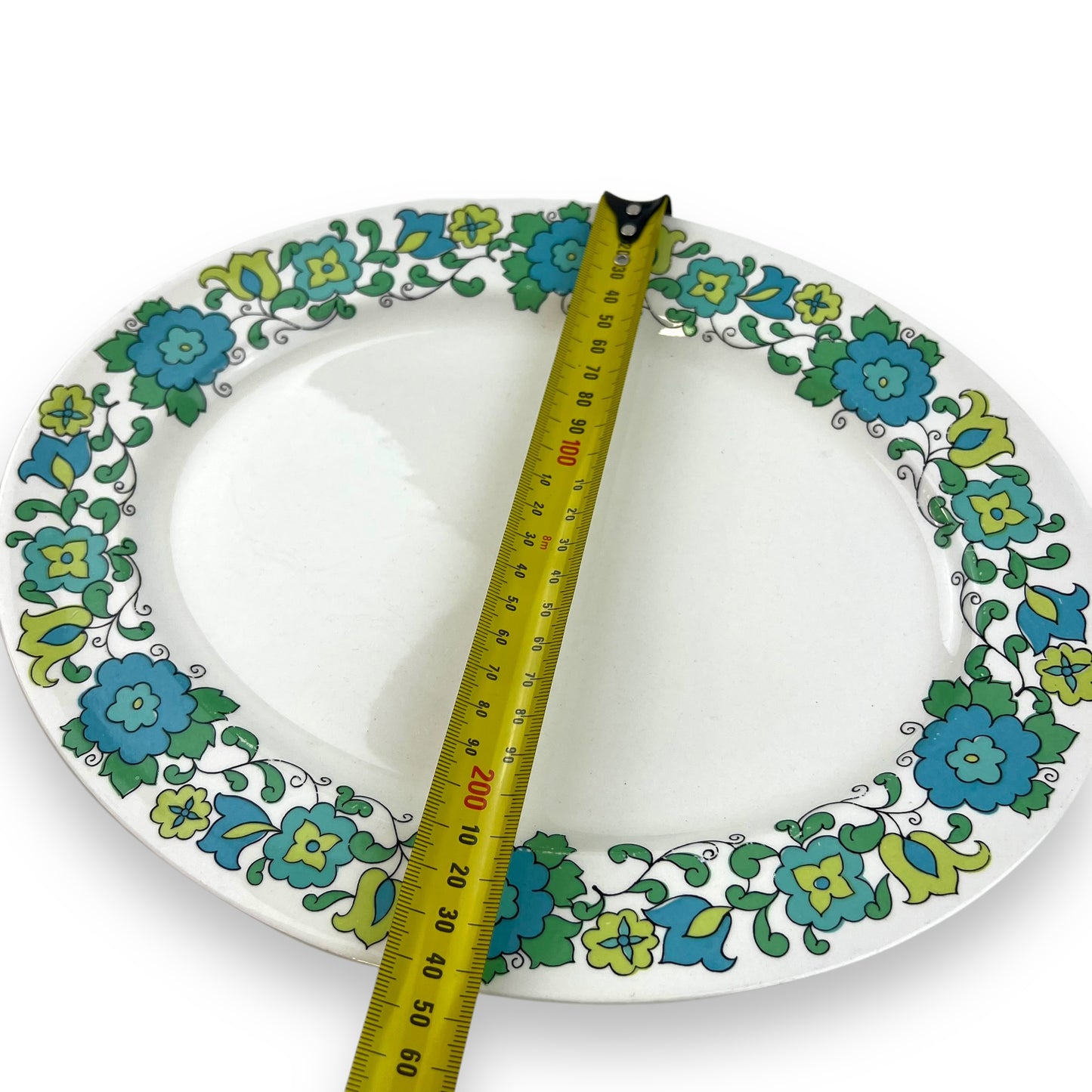 Johnson Bros “Snowshite” Blue & Green Flower Pattern Plate