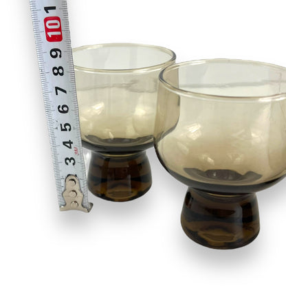 Crown Corning 8.5cm tall “Regis” Black Smokey Glass Set of 6