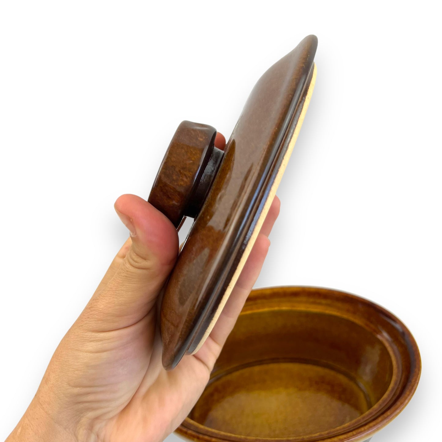 Brown Oval Baking Dish with Lid