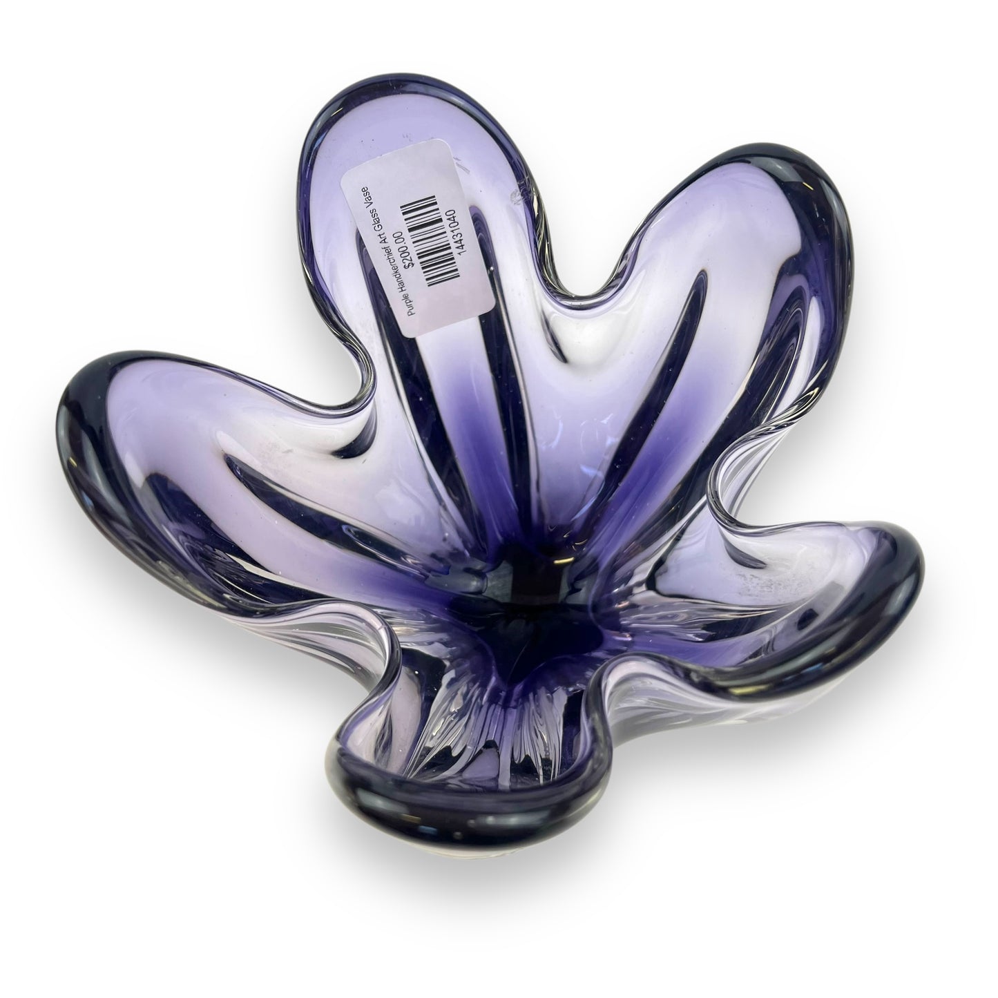 Purple Handkerchief Art Glass Vase