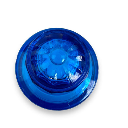 Blue Takahashi glass apothecary jar bottle with lid