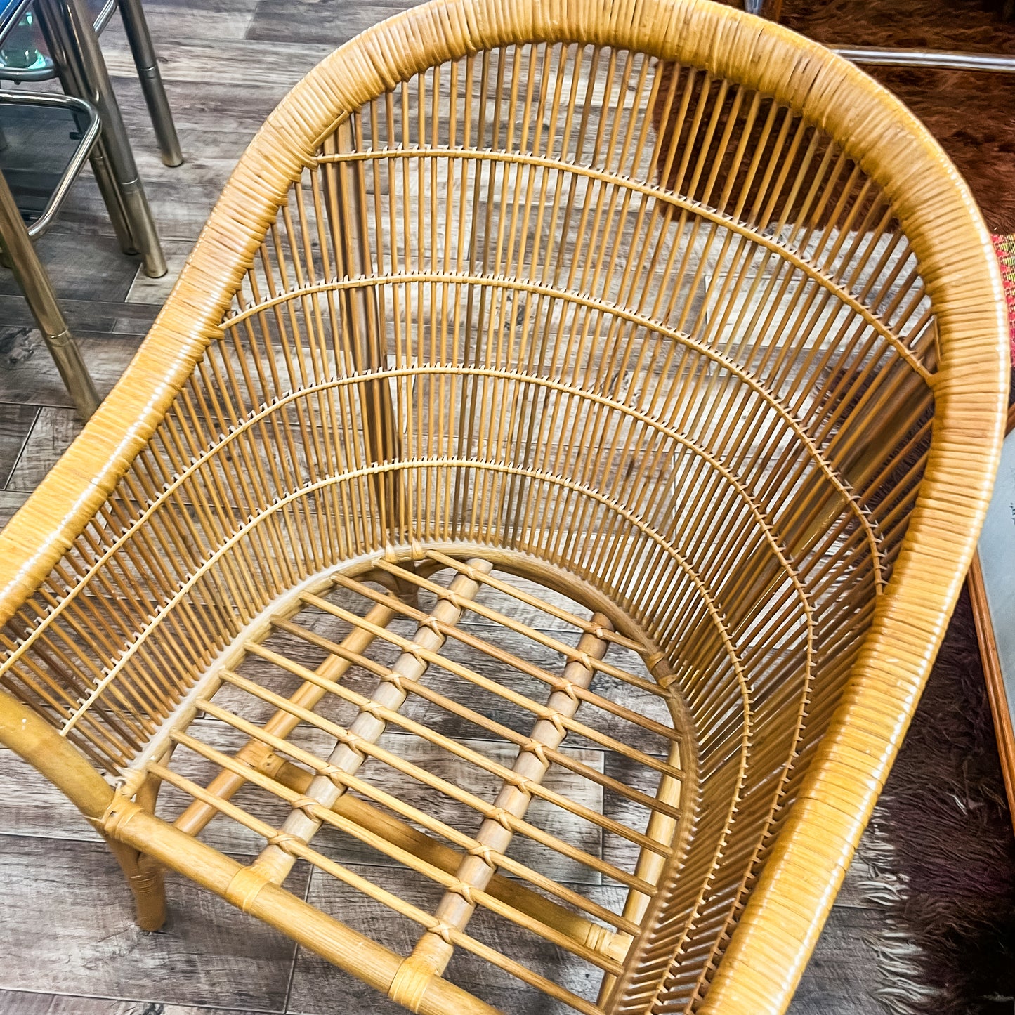 Cane Chair Leopard Cushions