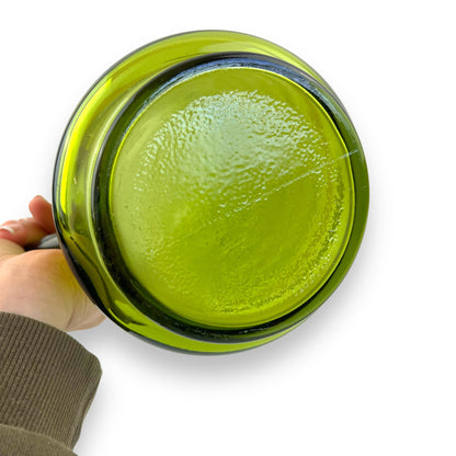 Green Glass Striped Jug