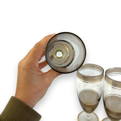 Sparkle bronze coloured cocktail glass set of 6
