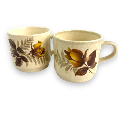 Johnson Yellow Rose Teacup set of 2