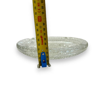 Large clear cut glass ashtray