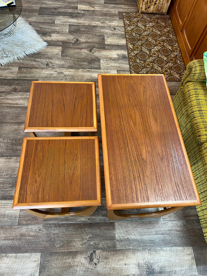 Kalmar Teak Nest of Three Coffee Tables