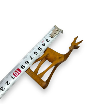 Small wooden antelope carved wooden statue