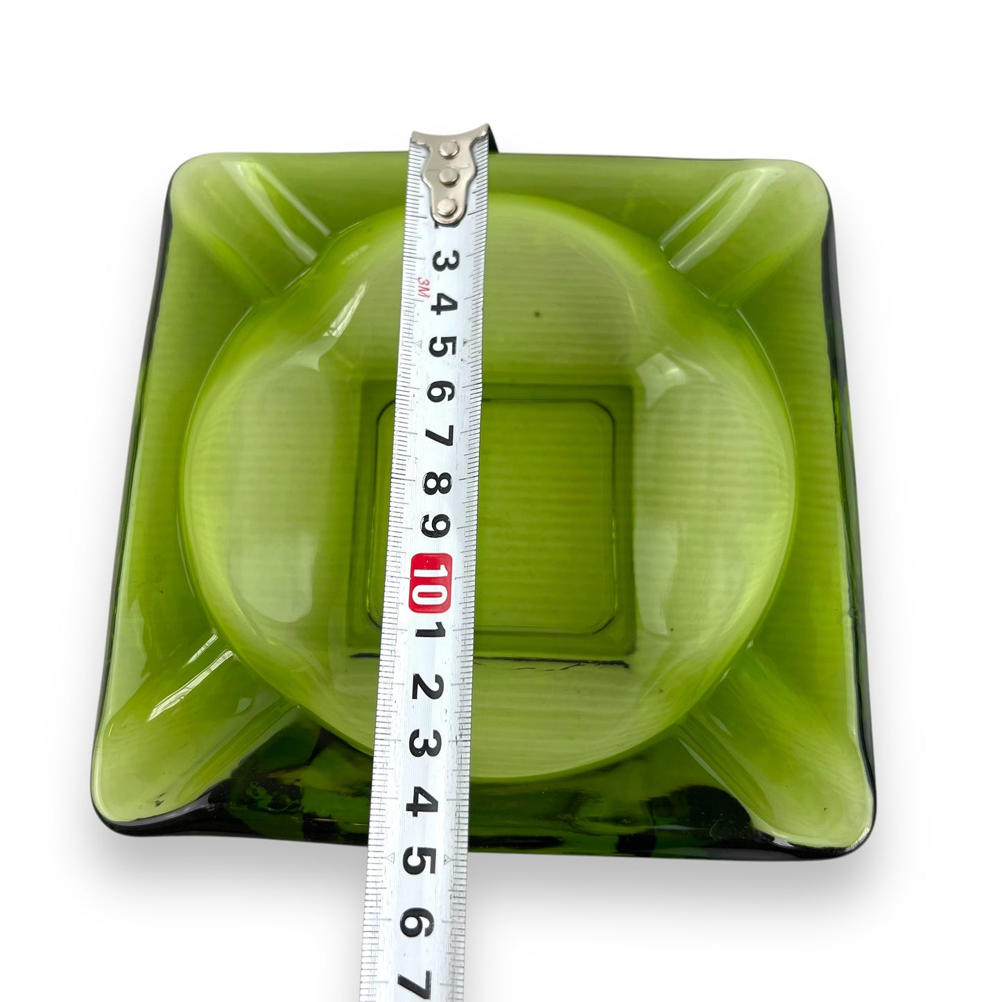 Green Glass Square Ashtray