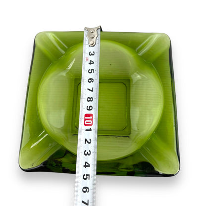 Green Glass Square Ashtray