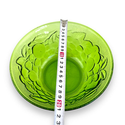 Green Glass Fruit Pattern Bowl